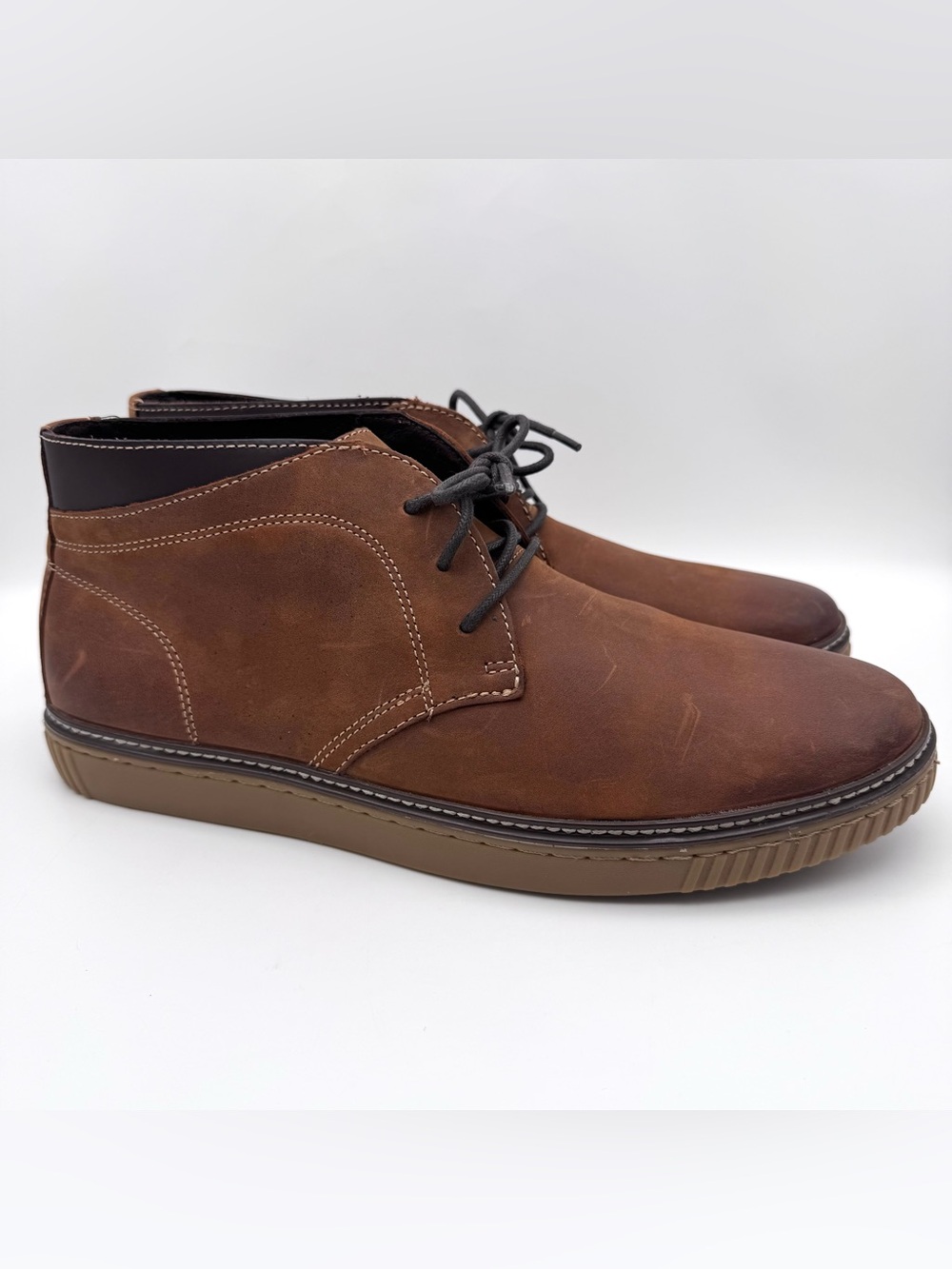 Johnston & Murphy Wallace Chukka Boots Brown Leather Men Size 12 M
